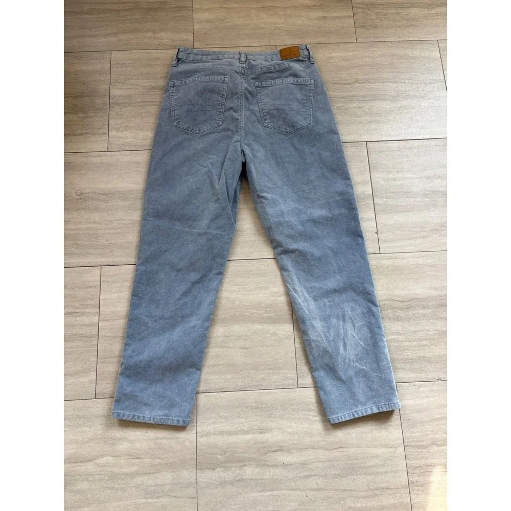 American Eagle Mens Straight Leg Corduroy Pants Blue Faded Stretch Size 6 Reg
